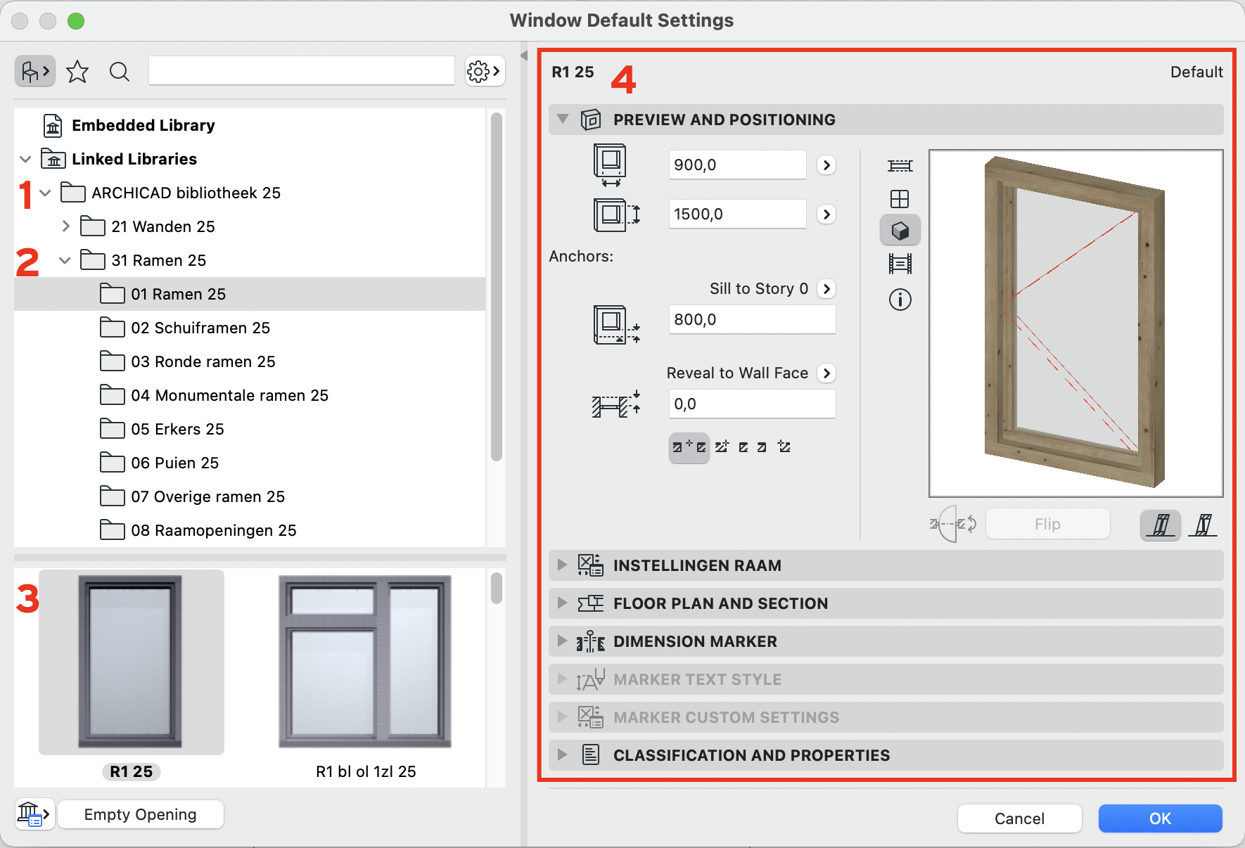 Beschikbaar heel veel Blokkeren Ramen en deuren interface in Archicad