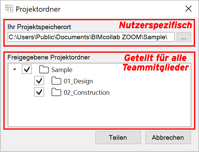 Laden Der Dateien Aus Einem Projektordner In BIMcollab Zoom